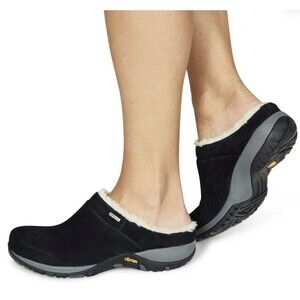 Dansko Parson Clogs Women’s 6.5 Black Suede Fur Lined Slip On Shoes Waterproof